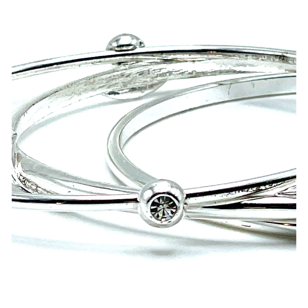 Silver Bangle Slim Stacking Bracelets Made With S… - image 4